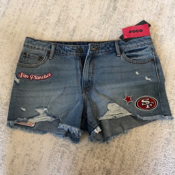 NWT NFL San Francisco 49ers Denim Shorts 🏈 - Picture 5 of 12